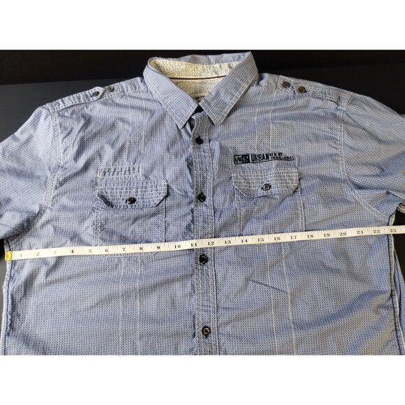 Projek Men's Blue Short Sleeve Button Up Shirt Size XL SKU 2265 - Picture 6 of 8